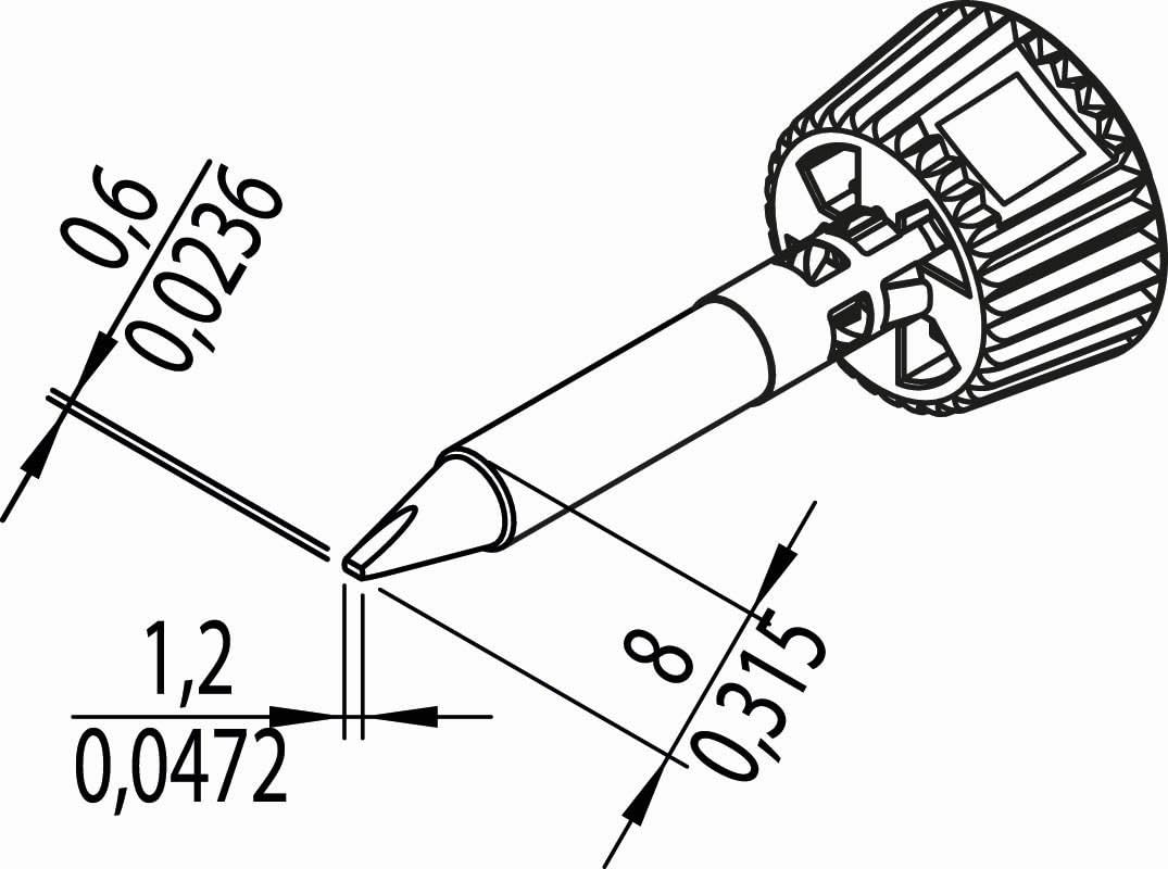 ERSA ERSADUR 142CDLF12 - Stazione di saldatura IoT a scalpello, 1,2 mm, per i-Tool TRACE & i-Tool MK2 / i-CON Trace e stazioni di saldatura i-Con serie MK2, con rivestimento brevettato
