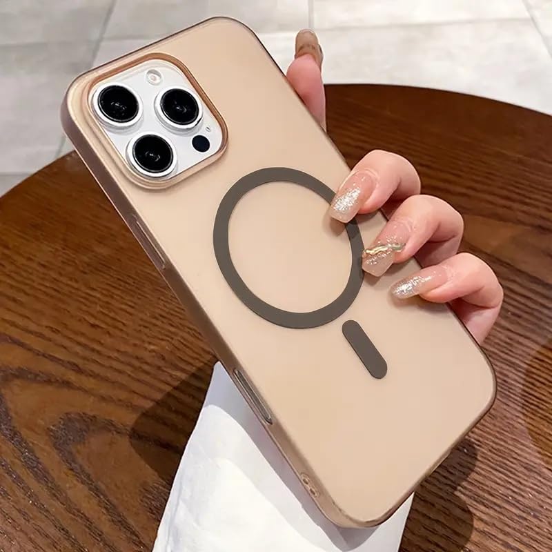 Image of COVERLY Luxurious Magnetic Frosted Mist Wireless Charging iPhone 12 Pro Hard PC Phone Case, Cool Anti-Fingerprint Semi-Transparent Shockproof Matte Paper Back Phone Protector for Apple iPhone 12 Pro