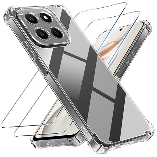 Tentoki for Honor 400 Smart Case and 2 Screen Protector Clear Soft TPU Cover Shockproof Protective Prevents Yellowing Ultra-Slim Transparent