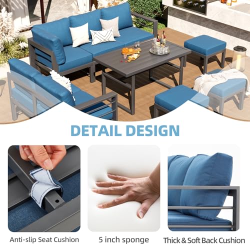 Aecojoy ALUMINUM PATIO FURNITURE SET Modern Metal Outdoor Patio Furniture Clearance, Outdoor Conversation Table And Chair Sets thumb #3