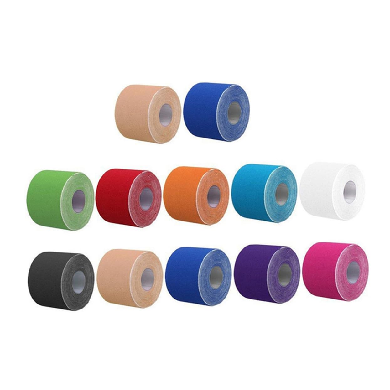 OSOLADY 12Rolls Self Adhesive Sports Tapes Elastic Muscle Relief Tapes Wear Resistant Portable Athletic Tape for Ankle and Wrist Support