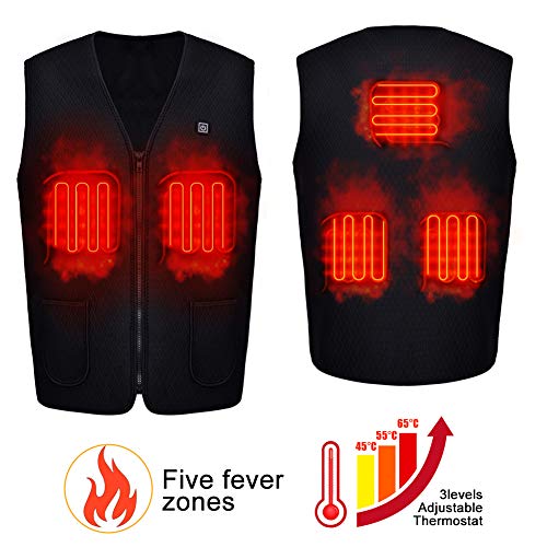 upstartech Beheizte Weste,Ski-Westen für Damen Herren mit 3 Dateien Einstellbare Temperatur,für Motorrad Jagd Camping Skifahren Wandern Outdoor-Aktivitäten (S)