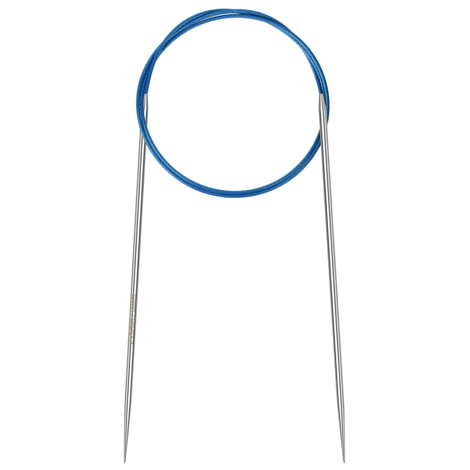 Aeelike 2.25mm Circular Knitting Needles 80cm, 2.25mm Stainless Steel Round Knitting Needles for Beginners, 32 inch Long Metal Fixed Circular Needles for Knitting Socks, Hat, Sweater, Scarf, Blanket