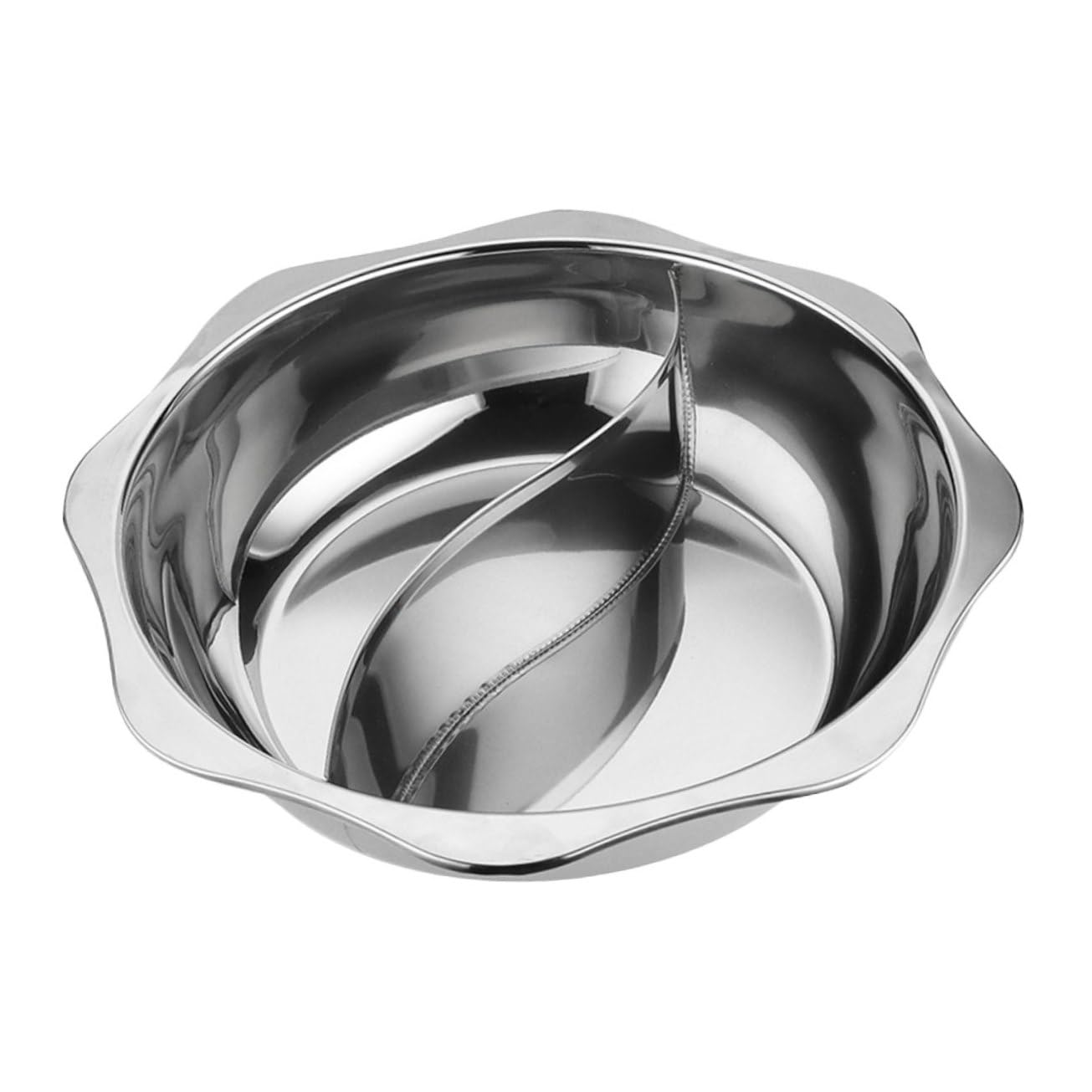 Unomor Stainless Steel Hot Pot Large Cooking Pot 28cm Diameter Shabu Shabu Hot Split Pan for Versatile Cooking