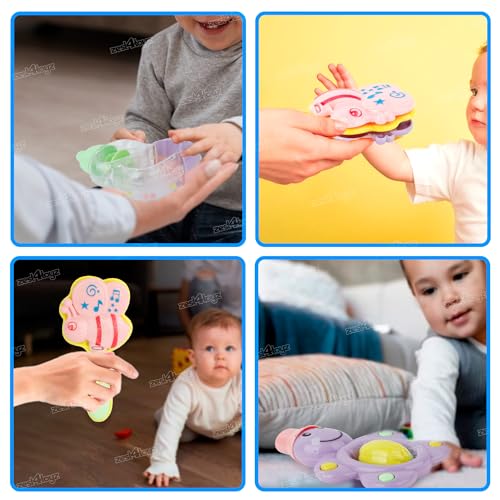 Image of Zest 4 Toyz Baby Rattle Toy Set 6 Piece BPA Free Non Toxic Colorful Rattles with Sound and Round Edges for Early Learning Development Play Gift Set for Kids