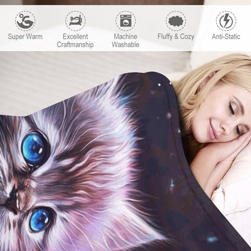 Couverture chat pour canapé plaid polaire cocooning 130x180cm - 4