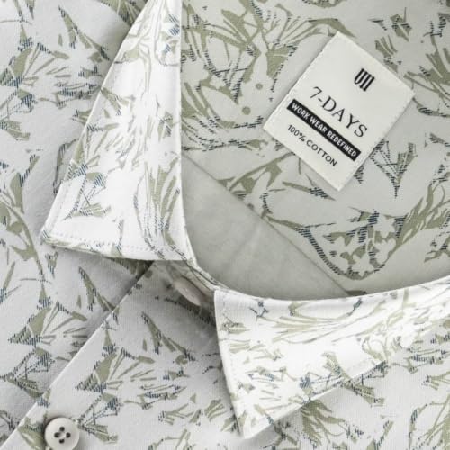 Image of 7-DAYS Men's Premium Formal Printed Shirt - 100% Cotton, Regular Fit, Full Sleeves, with Pocket - Stylish for Special Occasions.
