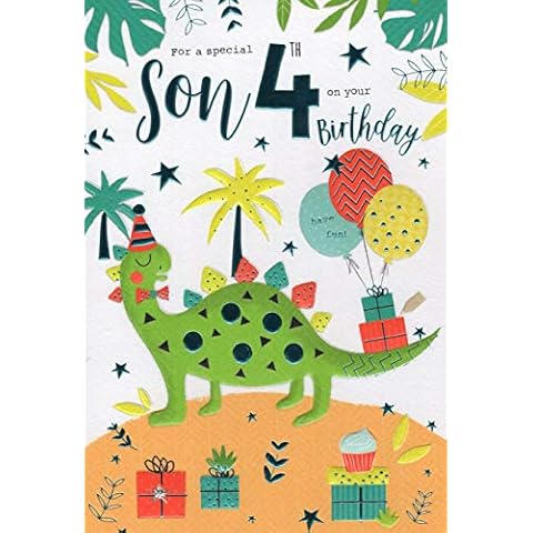 Son 4th Birthday Card Age Four 0003 Cover