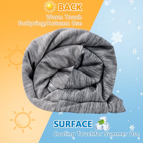 Qutool Kühldecke, 2-in-1 Doppelseitige Sommerdecke mit Arc-Chill Kühlfasern, Leichte Kühldecken Zum Schlafen, Kühlende Bettdecke Geeignet für Schlaf, Sofa & Reisen - Grau, 150x200cm