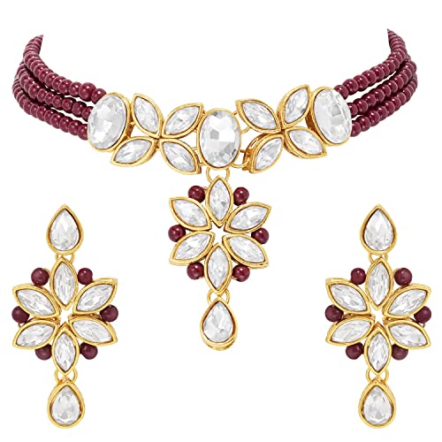 Collar largo de múltiples capas de cristal blanco y pendientes para mujeres