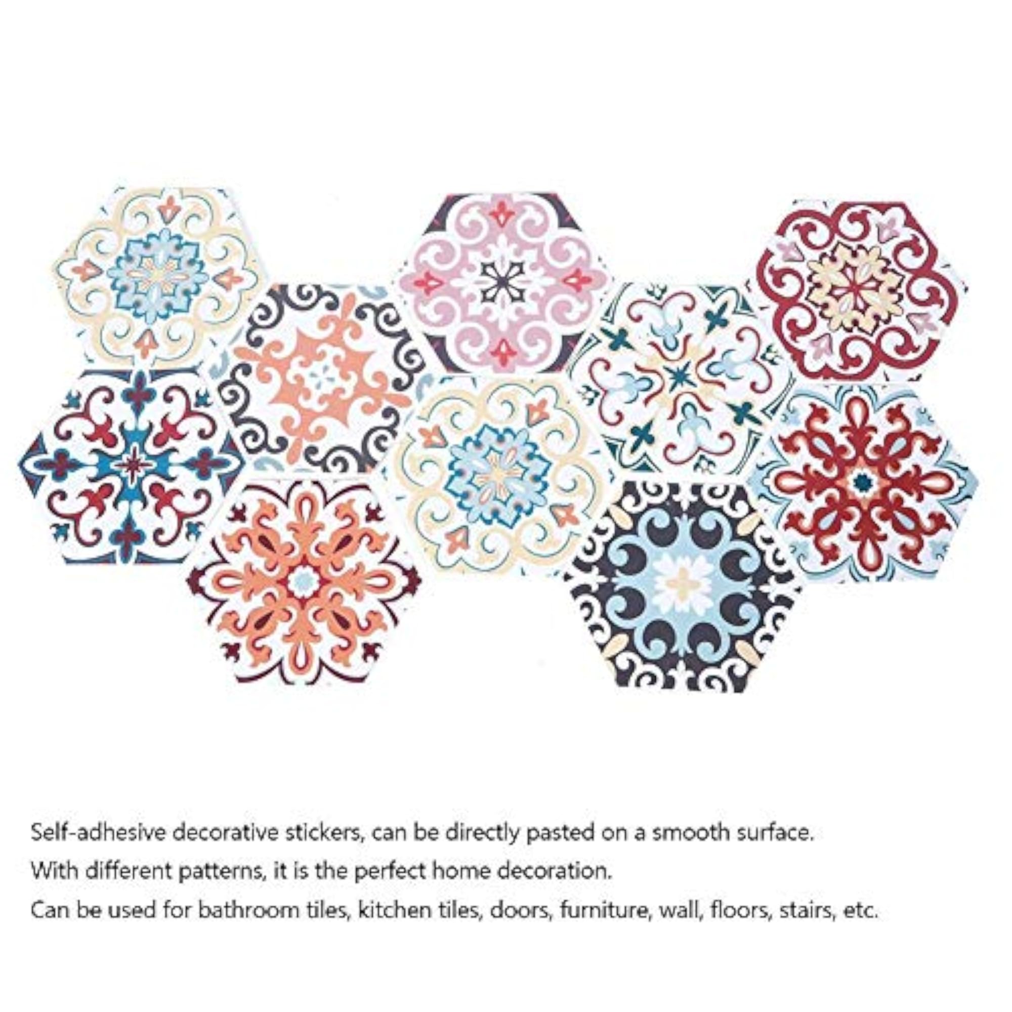 Set of 2 Hexagonal Non-Slip Wall Stickers for Home Decor