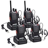 Proster Walkies Talkies Recargables 4 Pack Walkis Profesionales Walky Talky 16 Canales PMR 446 CTCSS DCS Transmisores Receptores Radiocomunicación Alcance 3 km Wolkies Tolkies con Pinganillos