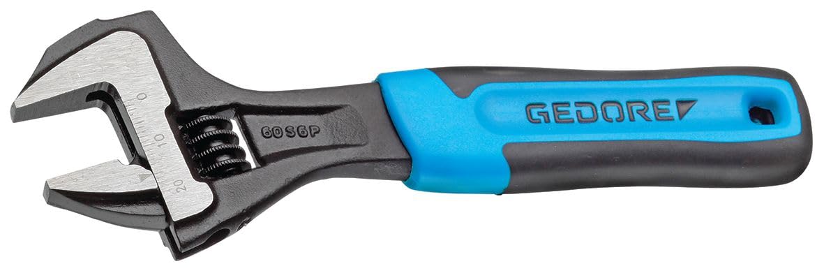 GEDORE Llave de una boca ajustable, Anchura de sujeción 25 mm (1 pulgada), Escala de ajuste, Fosfatada, Empuñadura de plástico, 60 S 8 JP