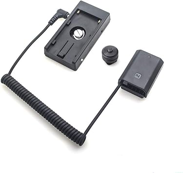 NP-FZ100 Decoded Dummy Battery to NP-F970 Battery Adapter Plate Hot Shoe Mount Plate,Extandable Power Cable for Sony A7III A7SIII A7RIII A9 DSLR Camera