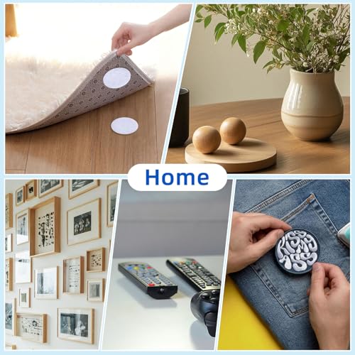 Image of 96pcs Self Adhesive Dots Tape, 1.0 Inch Diameter Hook and Loop Dots, Premium Nylon Sticky Back Coins for Home, School, Office, DIY (1 inch 48Pairs White)