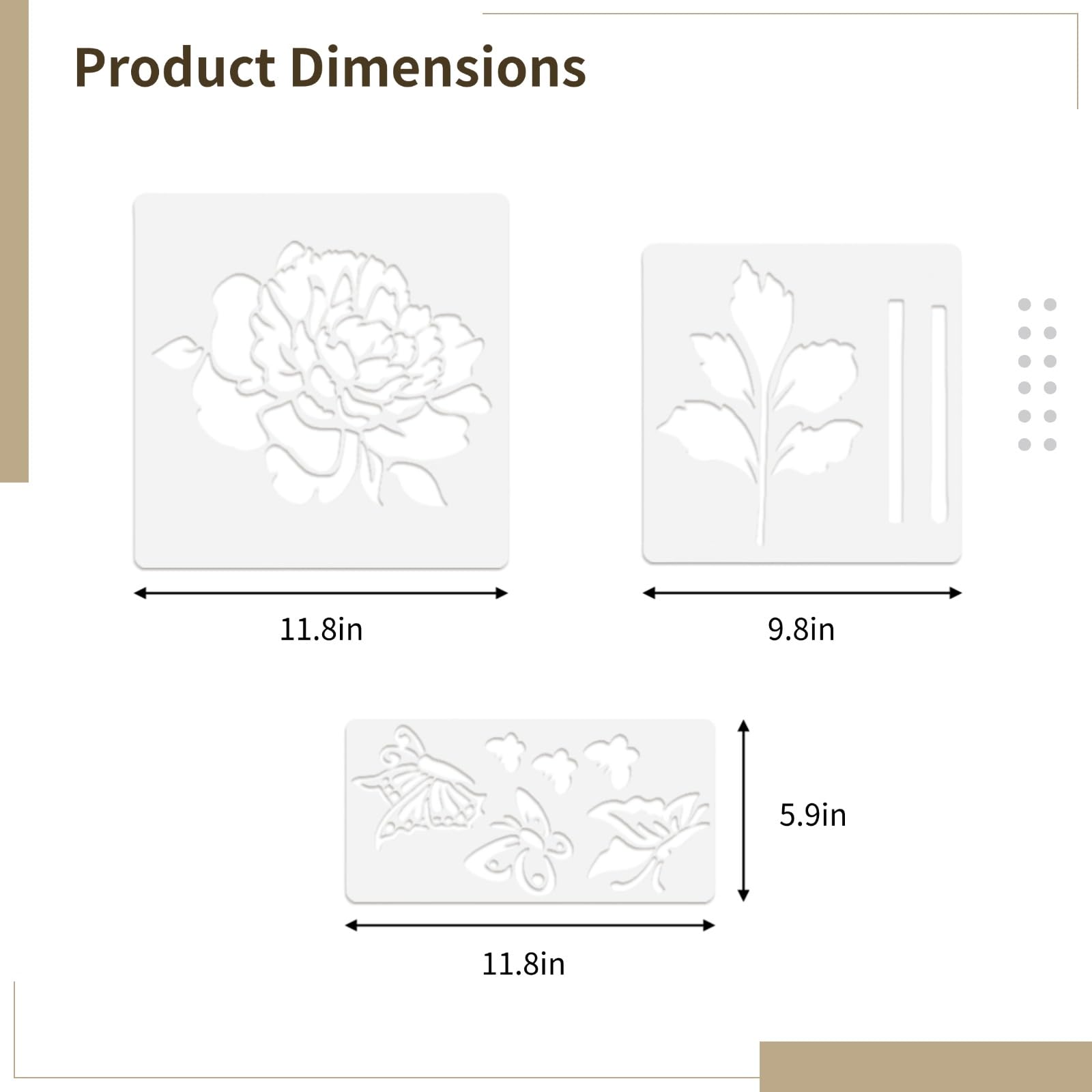 10 pochoirs fleurs, grands pochoirs floraux réutilisables, modèles tournesol, rose, marguerite pour bois, clôture, mur, meuble DIY, pochoirs PET pour décoration maison et loisirs créatifs
