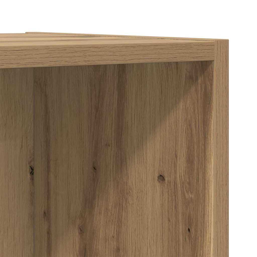 TV-Schrankset Wandmontiert 2-teilig, Artisan-Eiche Holzwerkstoff, Modernes Media-Center für Wohnzimmer, 37x37x142,5 cm