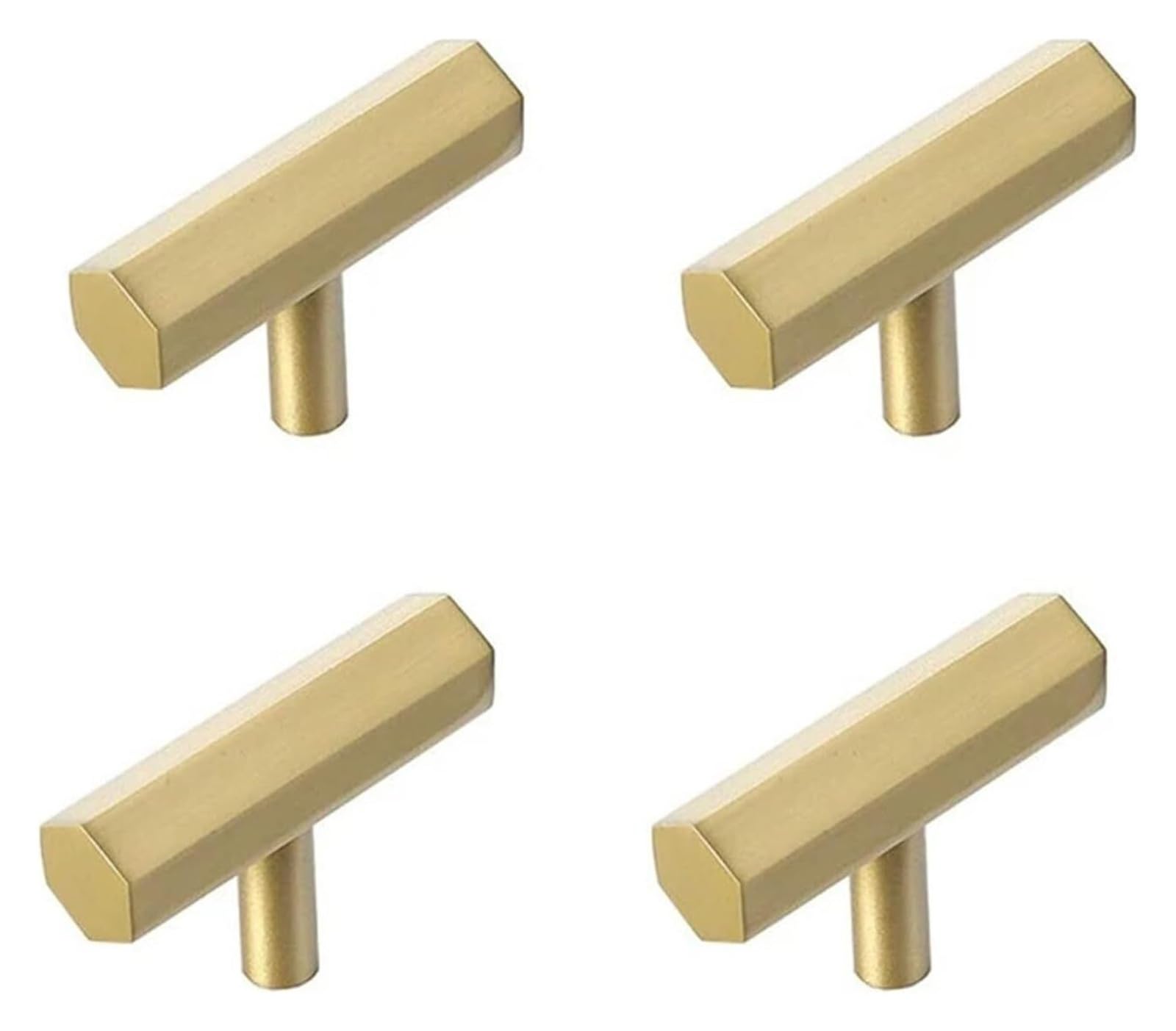 Gkirqvpe One Color Cabinet Knobs, Pack Of 10 Hexagon Brushed Brass Gold Cabinet Knobs