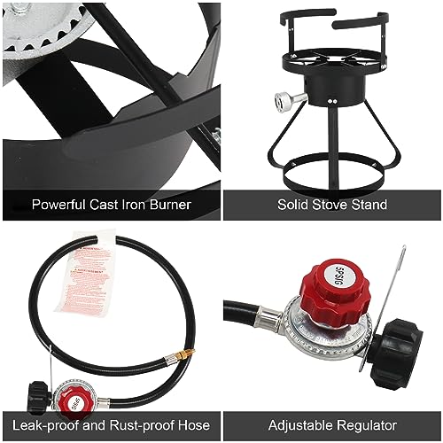 Outvita 30 Qt Turkey Deep Fryer & 10Qt Fish Fryer Kit W/Baskets,Aluminum Fish & Seafood Boiler Steamer thumb #2