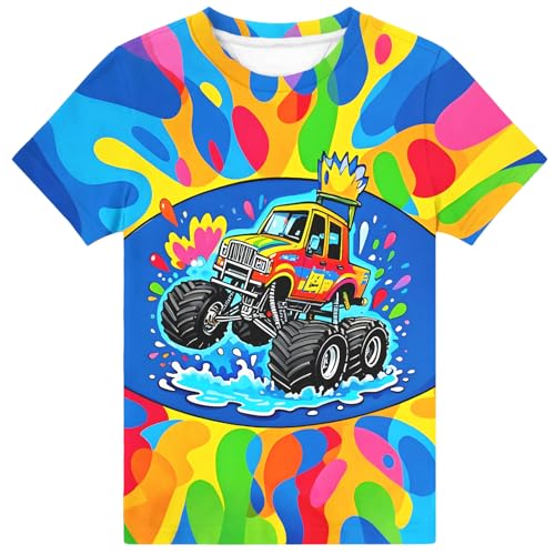 Image of Hgvoetty Boys Girls Graphic T-Shirts Kid 3D Casual Tops Tees for 6-16 Years | Youth Novelty Shirts, Bright Eye-Catching Design, Lightweight and Soft Material, Suit for Daily Sport, Party and School Wear