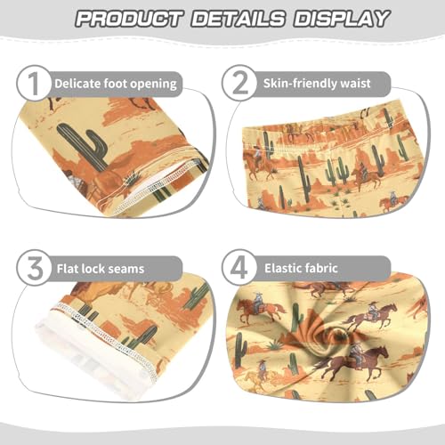 Wusikd Cowboys Girls' Leggings Toddler Doodles Kids Yoga Pants Dance Active Tights 4T3