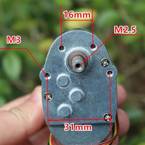 Image of ROBOWAY 7-Type Full Metal Gearbox Gear Motor DC 3V-12V 16RPM-65RPM Slow Speed Micro Reduction Gear L-Shape Motor, 2 Wiring Connecting Without Encoder (Pack of 1)