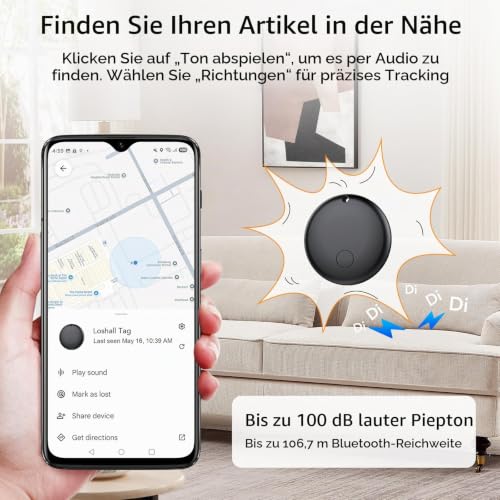 Tracker Tag Android Smart Tag, Schlüsselfinder KeyFinder kompatibel mit Google Mein Gerät Finden APP (Android NUR)… – Ansicht 4