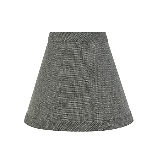 Image of Aspen Creative 32122-2A Small Hardback Empire Shape Chandelier Clip-On Lamp Shade Set (2 Pack), Transitional Design in Grey, 6 inch bottom width (3 inch x 6 inch x 5 inch)
