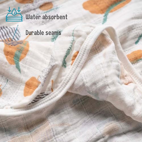 Image of 100% Cotton Muslin Baby Bath Poncho - Soft & Absorbent Hooded Towel for Infants & Toddlers, Lightweight and Breathable, Baby Shower (Bohemian)