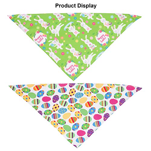 Adoggygo 4 pack easter dog bandana triangle dog scarf rabbit easter egg pattern pet bandana for small medium dogs pets 2 Adoggygo 4 pack easter dog bandana triangle dog scarf rabbit easter egg pattern pet bandana for small medium dogs pets - image 3