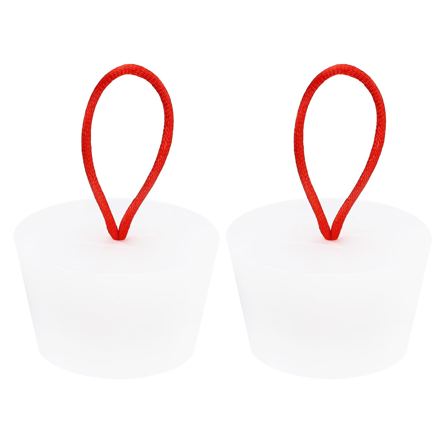 MECCANIXITY Silicone Rubber Tapered Plug 37 to 46mm Solid Bathtub Bungs Stopper with Handle for Test Tubes, Water Pipe, Drainage Hole, White 2 Pieces