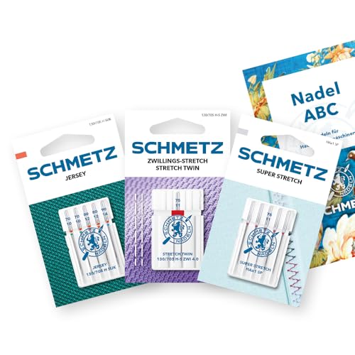 SCHMETZ | 11 Aiguilles pour machines à coudre | Jersey Set | Jersey/Super Stretch/Double Stretch | Assortments | 1 ABC de l’aiguille