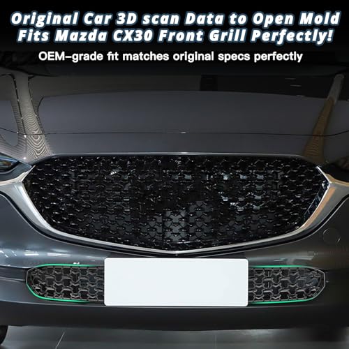 Image of RUIYA CX30 Front Grill Mesh Inserts Trims for Mazda CX30 Accessories 2PCS Front Grille Guard Compatible with 2020 2021 2022 2023 2024 2025 2026 Mazda CX30(320MM for CX30 Preferred Grilles)
