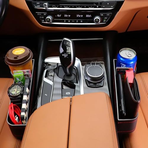 Image of ZIAKO Car Seat Gap Filler Organizer, 1 Pack Multifunctional Car Seat Organizer, Auto Console Side Storage Box with Cup Holders Seat Hooks for Drink, Car Organizer Front Seat for Holding Phone