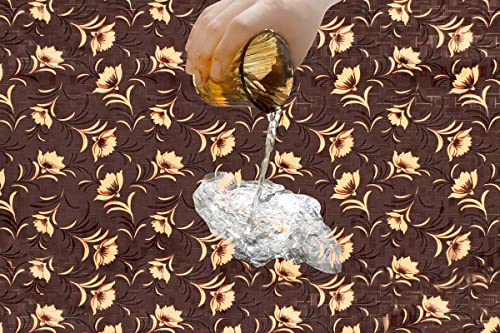 Image of The Furnishing Tree PVC Waterproof Microwave Oven Cover Compatible for Panasonic 27 L Convection NN-CT645BFDG Floral Pattern Coffee Brown