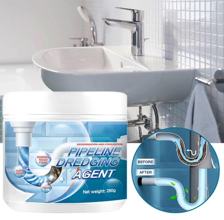 Agente destapacaños potente para tuberías de cocina y baño, removedor de obstrucciones de desagüe, limpiador de inodoro en espuma y polvo, mantenimiento rápido de cañerías para fregaderos y bañeras miniatura 2