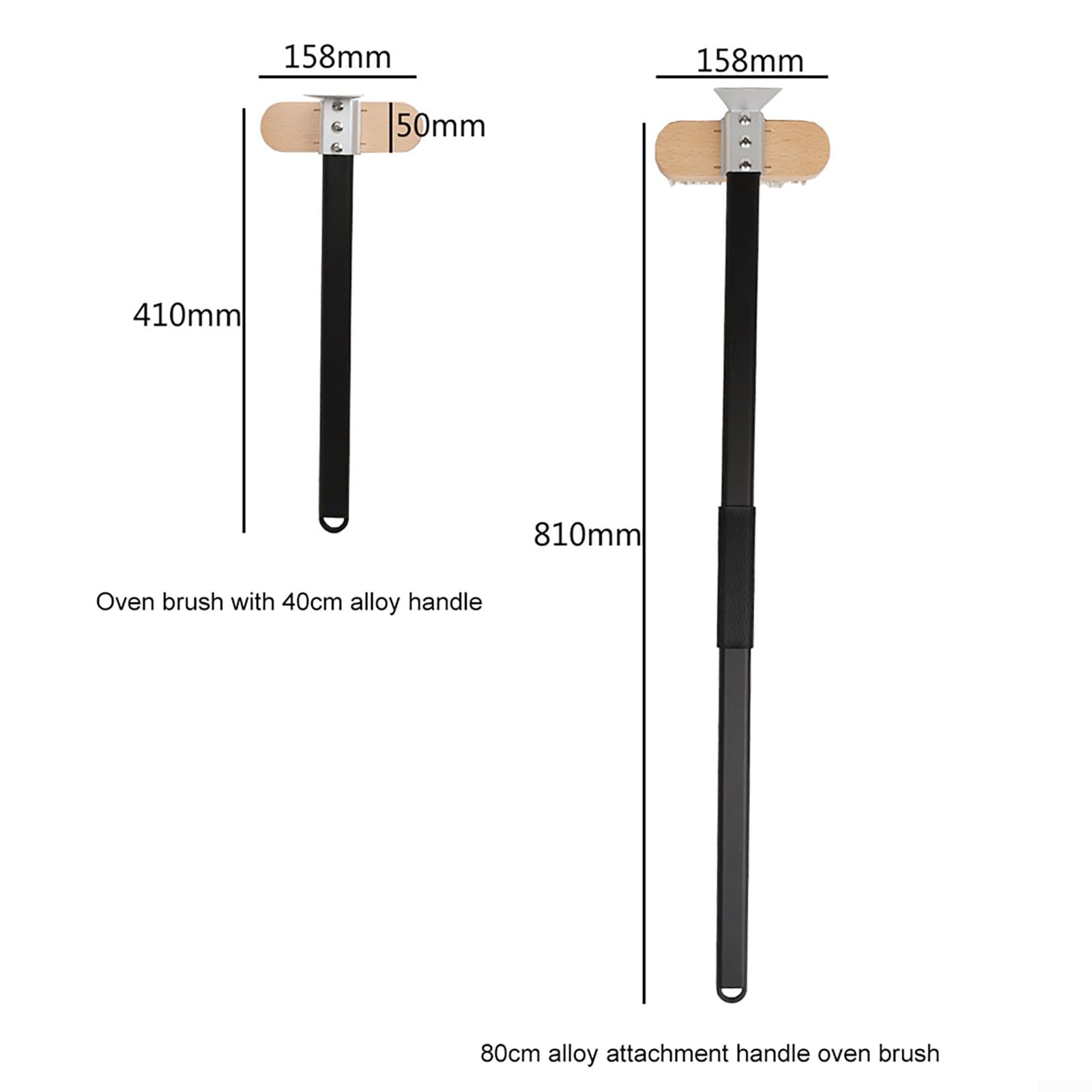 Brosse métallique pour four et pizza, longue avec grattoir en laiton, réglable