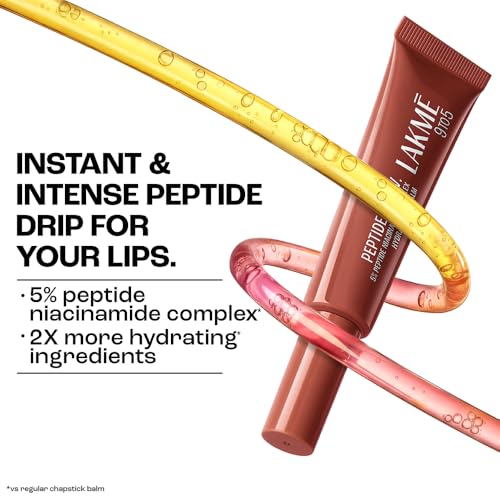 Image of Lakme Peptide Lip IV with 5% Peptide-Niacinamide Complex, For Intense Hydration With A Serum-Like Texture That Visibly Plumps, Smoothens, and Repairs, Brown Lip Retreat, 10g