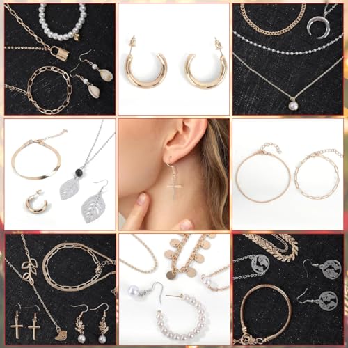 Image of HASTHIP Christmas Gift Box 2025 Advent Calendar Surprise Jewelry Box, Includes 24Pcs Assorted Fashion Bracelets, Necklace, Hook Earrings, Christmas Gift for Women Girls