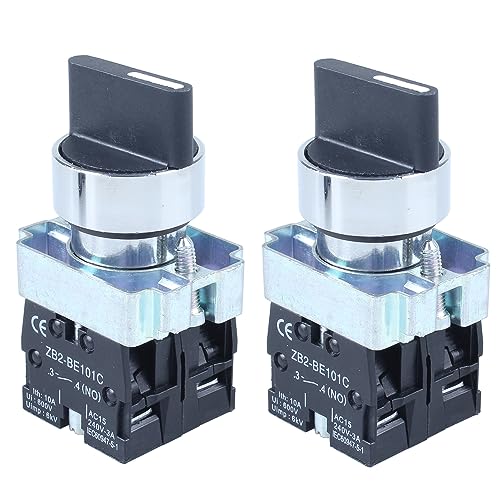 DMWD 2pcs 22mm Momentary Selector Switch 110V 440V 10A for 0.87