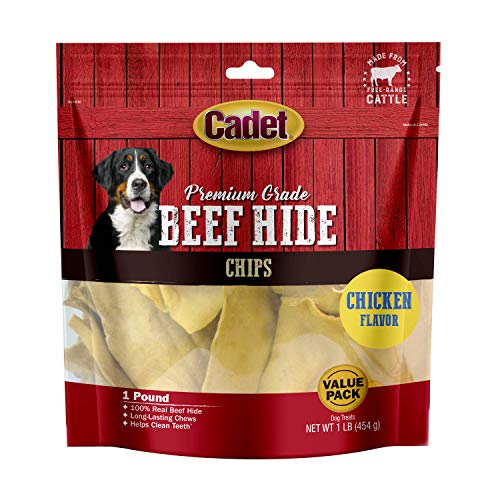 Cadet Premium Grade Beef Hide for Dogs, Rawhide Long Lasting Dog Chews, Chips, Curls & Rolls for Small/Medium/Large Dogs #1