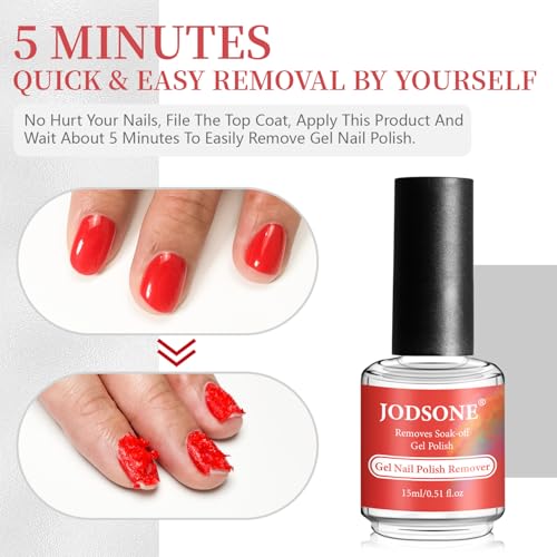 Image of JODSONE 15ML Gel Nail Polish Remover No Need Soaking or Wrapping Gel Remover for Nails 3-5 Minutes Easy And Quick