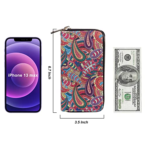 Image of Double Zipper Wallet for Woman Clutch Purse with Cell Phone Holder for Smartphone /Card /Coin /Cash