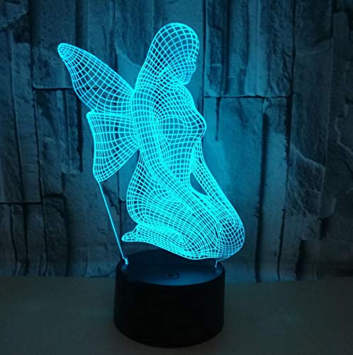 Preisvergleich Produktbild Bunte Engel Charakter 3D Nachtlichter Geschenke Und Weihnachtsschmuck