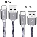 USB Type C Charger Cable, Earldom Nylon Braided USB A to C Fast Charging Cord for Samsung Galaxy S8/S9/Plus/Note 8, LG V30 V20 G6 G5,Google Pixel XL 2,Nexus 6P 5X,Moto Z Z2 & More [6.6ft + 3.3ft]