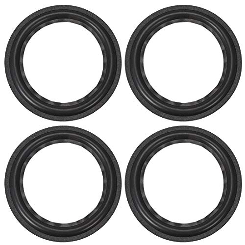 uxcell 8 Inch Speaker Foam Edge Folding Ring Horn Replacement Parts for Speaker Black 4pcs