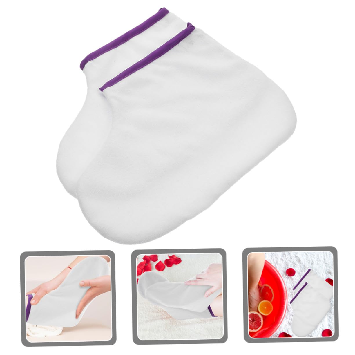 Hemobllo 1 Par de Bolsas de Tratamiento con Cera para Pies y Manos, Cubierta de Calentamiento Terapéutico de Poliéster, Cómoda y que Potencia la Retención de Calor para Cuidado en Casa