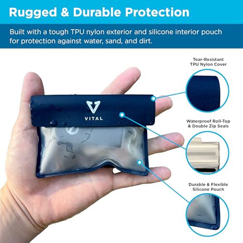 Billetera Impermeable VITAL para Natación - Pequeña Bolsa Secadora para Llaves - Sumergible, Flotante, Resistente al Agua y Lluvia, Estuche para Llaves de Auto con Correa de Muñeca y Tobillo miniatura 6