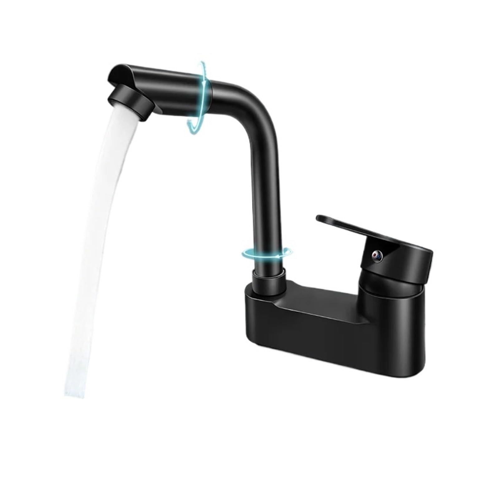 Ngdvjexphuks B-1 Gear Kitchen Tap, Black Hot And Cold Faucet, In Bathroom Zinc Alloy Sink Bathtub, Mixing Valve Wash Basin Double Hole(B-1 Gear)