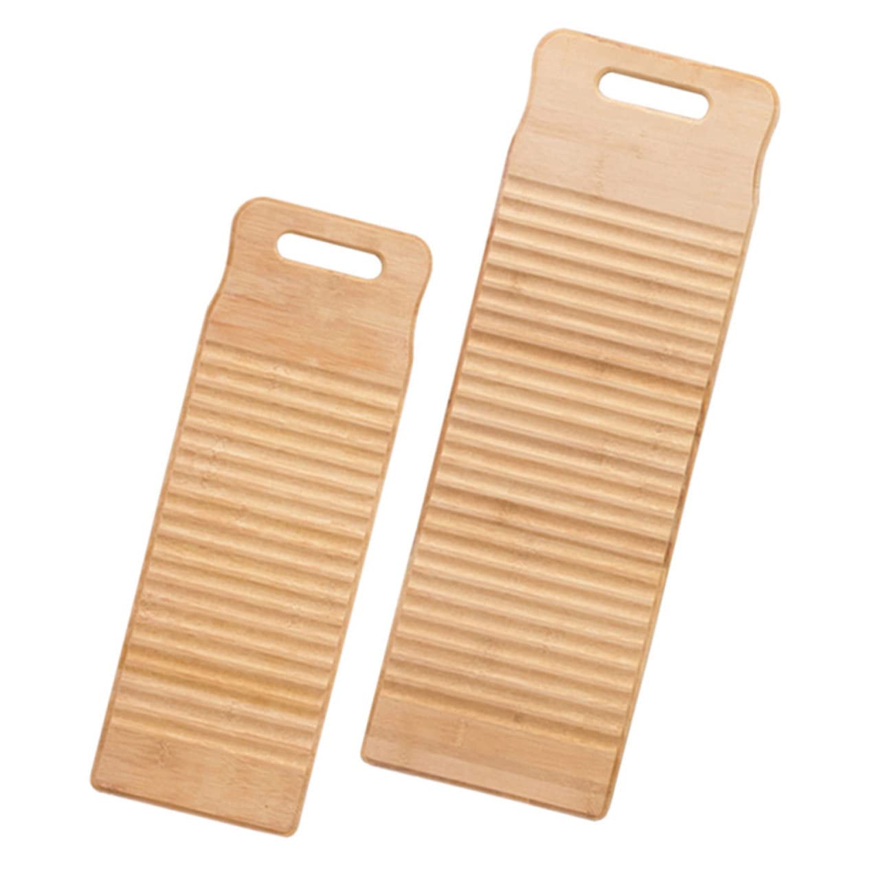 Kleiner Waschbrett aus Bambus, 2 Stück, Beige, für Handwäsche